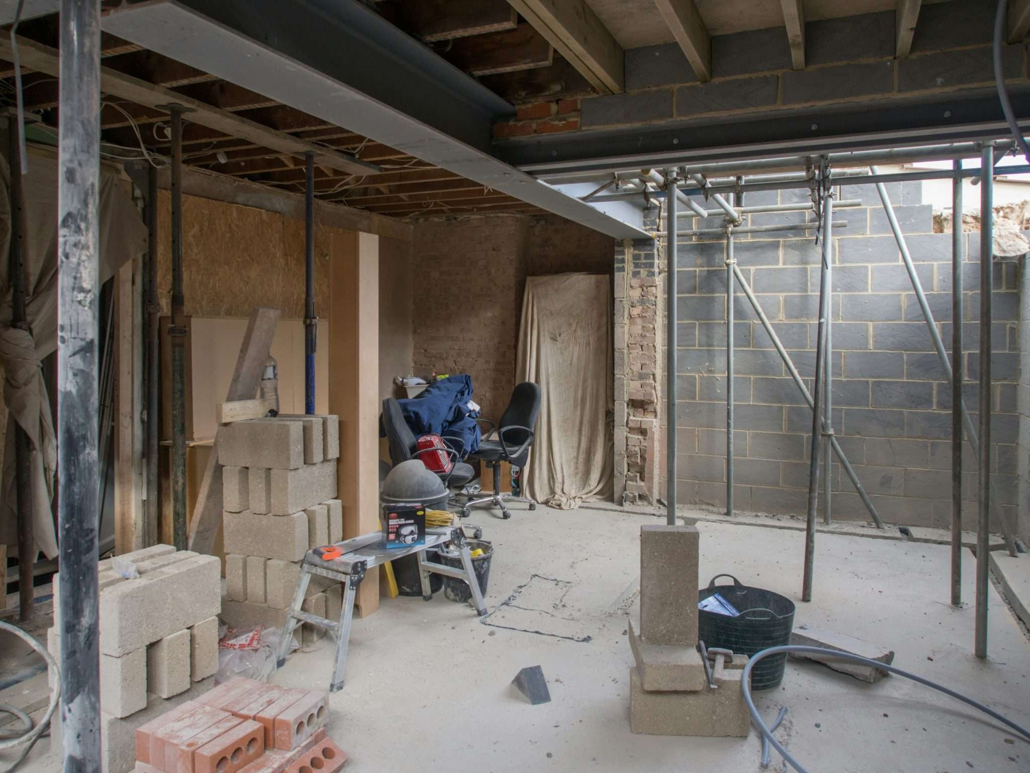 Cantiere edilizio di una casa in ristrutturazione
