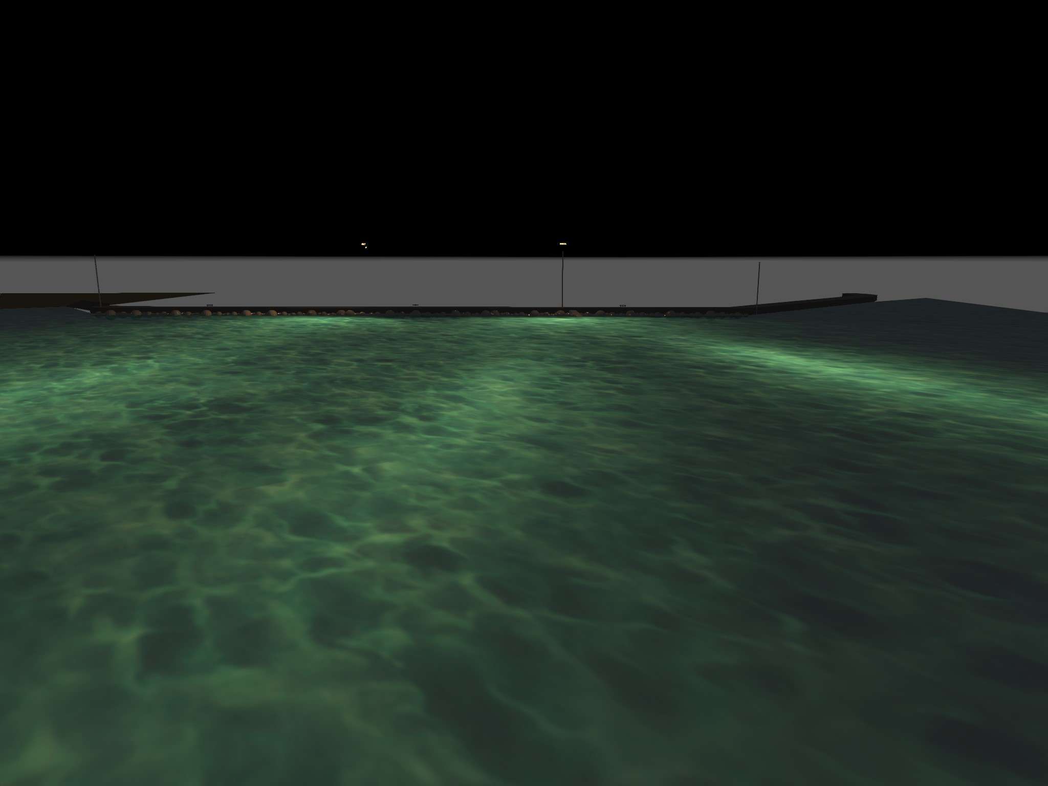 Vista 3D per una consulenza illuminotecnica realizzata dall'Ingegnere Valeria Siddi volta alla valutazione dell'installazione di un impianto di illuminazione nella città di Buggerru