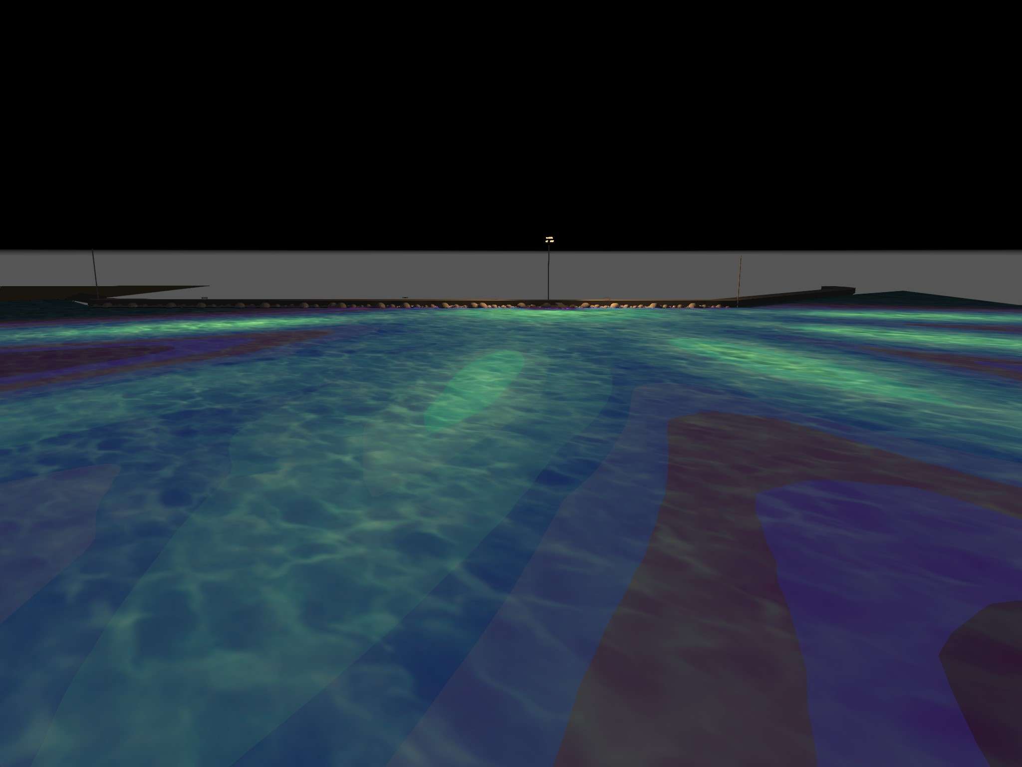 Vista 3D per una consulenza illuminotecnica realizzata dall'Ingegnere Valeria Siddi volta alla valutazione dell'installazione di un impianto di illuminazione nella città di Buggerru