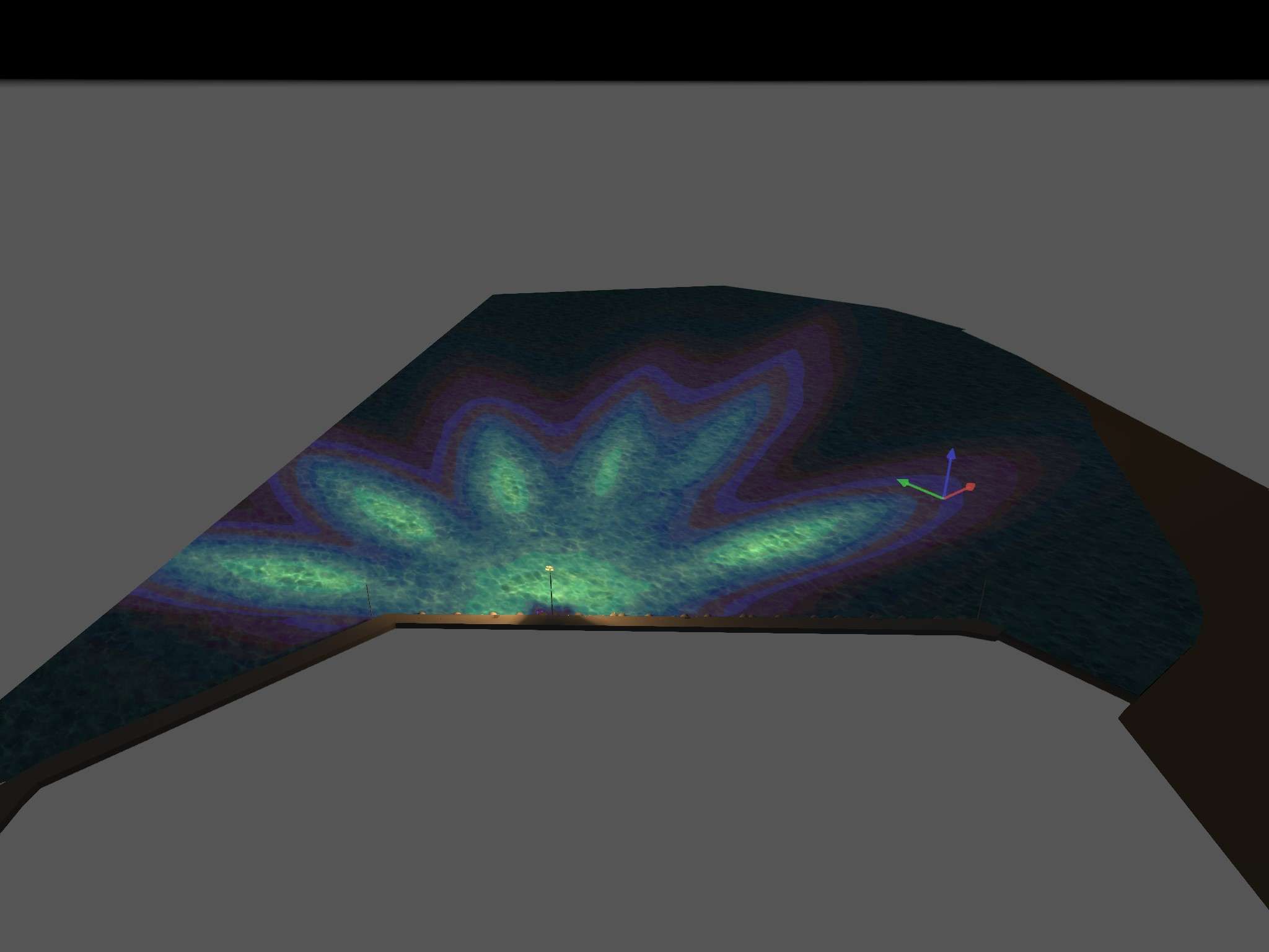 Vista 3D per una consulenza illuminotecnica realizzata dall'Ingegnere Valeria Siddi volta alla valutazione dell'installazione di un impianto di illuminazione nella città di Buggerru